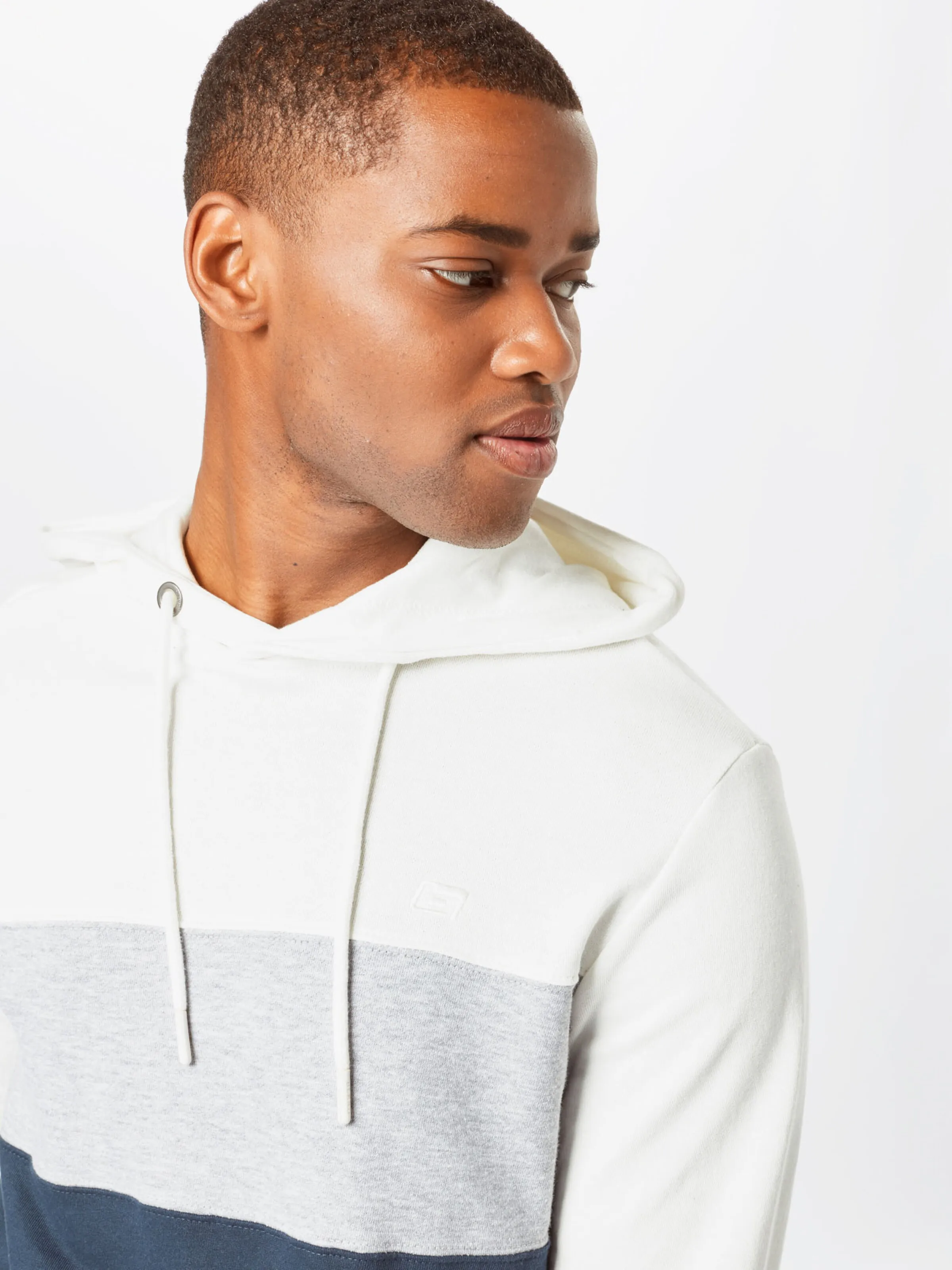 BLEND Sweatshirt in Graumeliert, Weiß