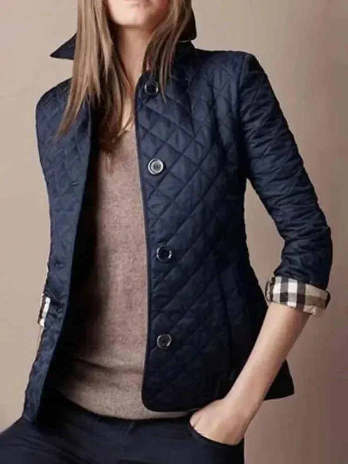 Dakta | Leichte Steppjacke mit Karomuster für Damen – Ideal für den Fr