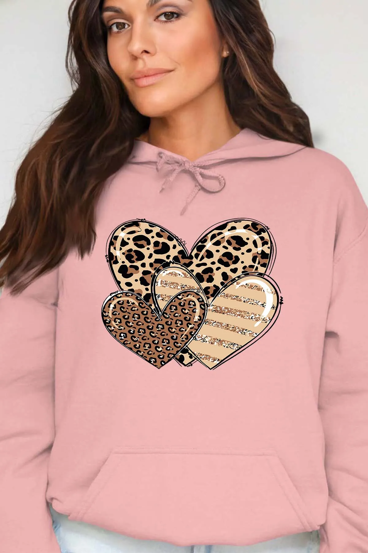 Drei Herzen Löwe – Damen-Sweatshirt mit Kapuze
