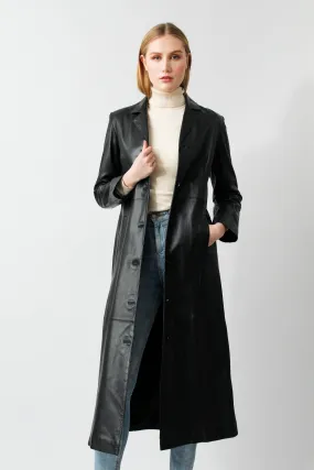 Eleganter Damen Ledermantel