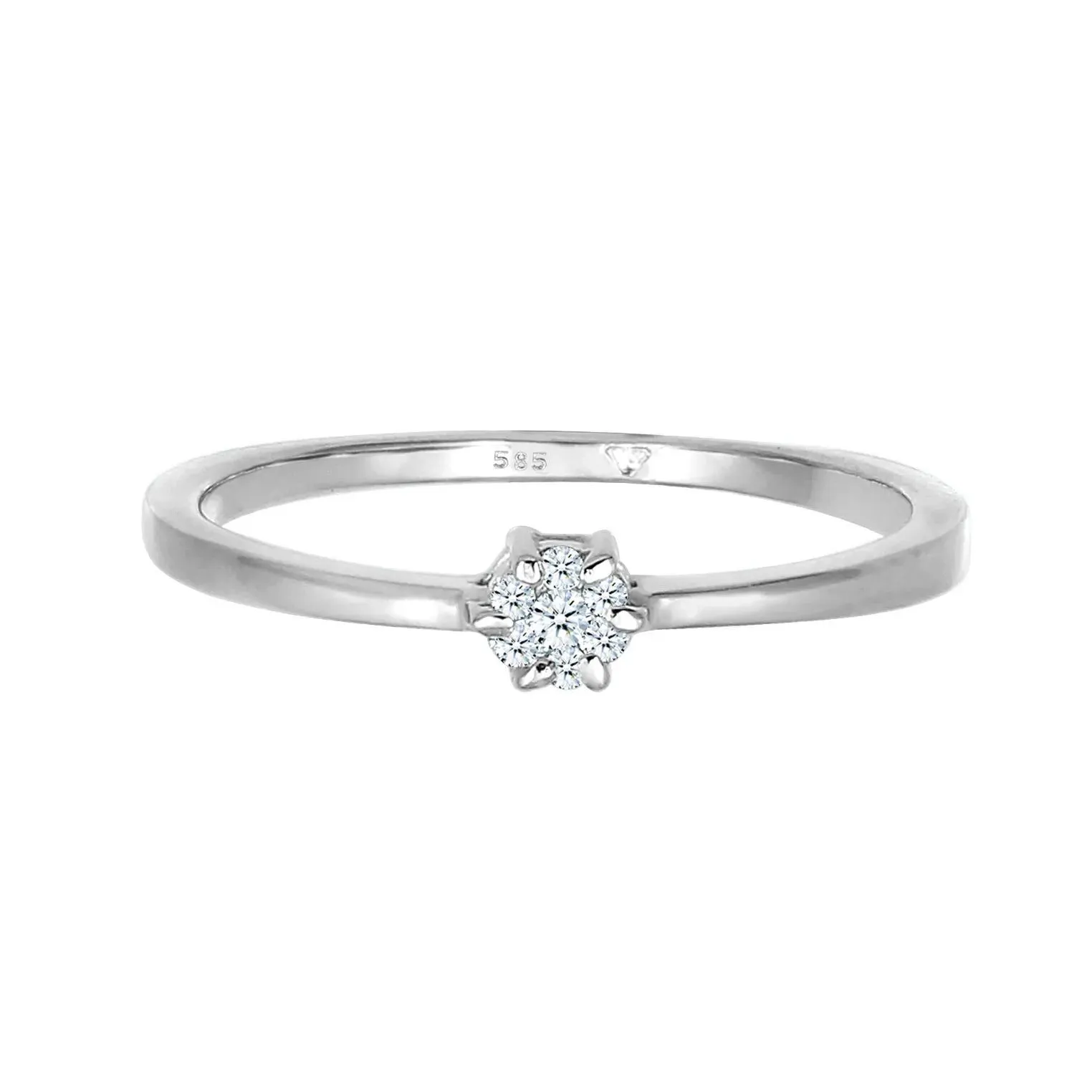   Elli  Ring Verlobungsring Diamanten (0.045 ct.) 585 Weiß silber  Diamantring 