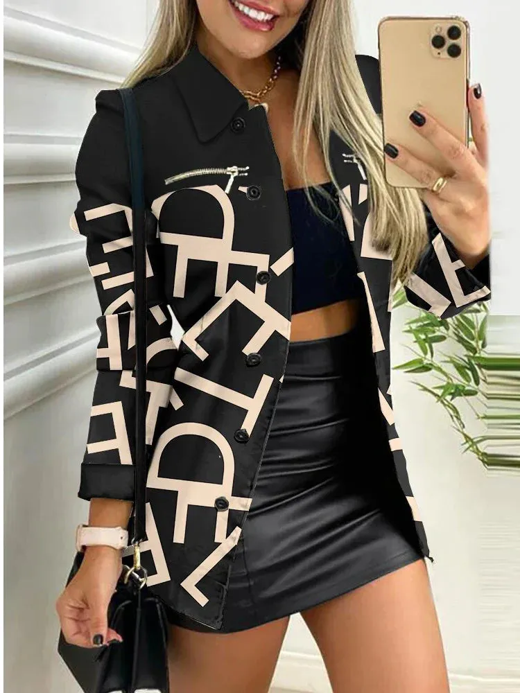 Heidi-Mode | Schicke Geometrische Jacke Für Frauen