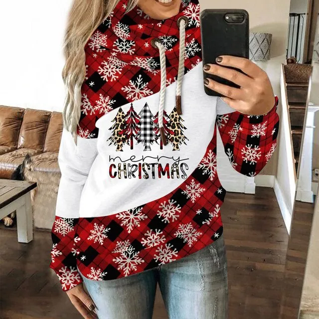 Heidi-Mode | Sweatshirt Im Weihnachtsstil Mit Kapuze Für Damen