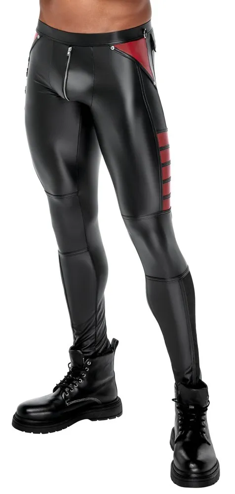 Herren Hose Schwarz/Rot S