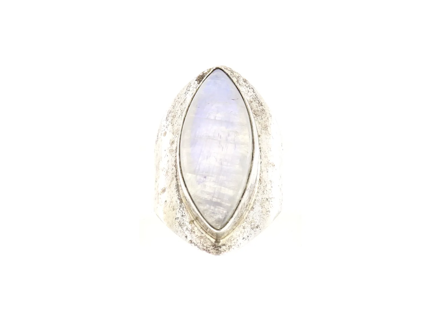 Langer Labradorit Ring weiß Rainbow herrliche Fassung Silber Nepal Größe 60 – 9
