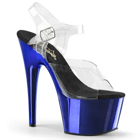 Plateau High Heels ADORE-708 blau Chrom