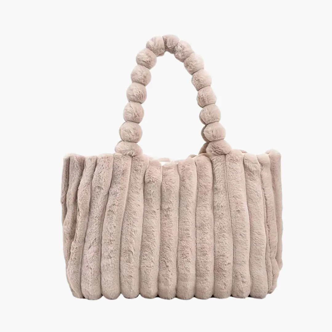 Plüsch-Schultertasche aus Kunstpelz