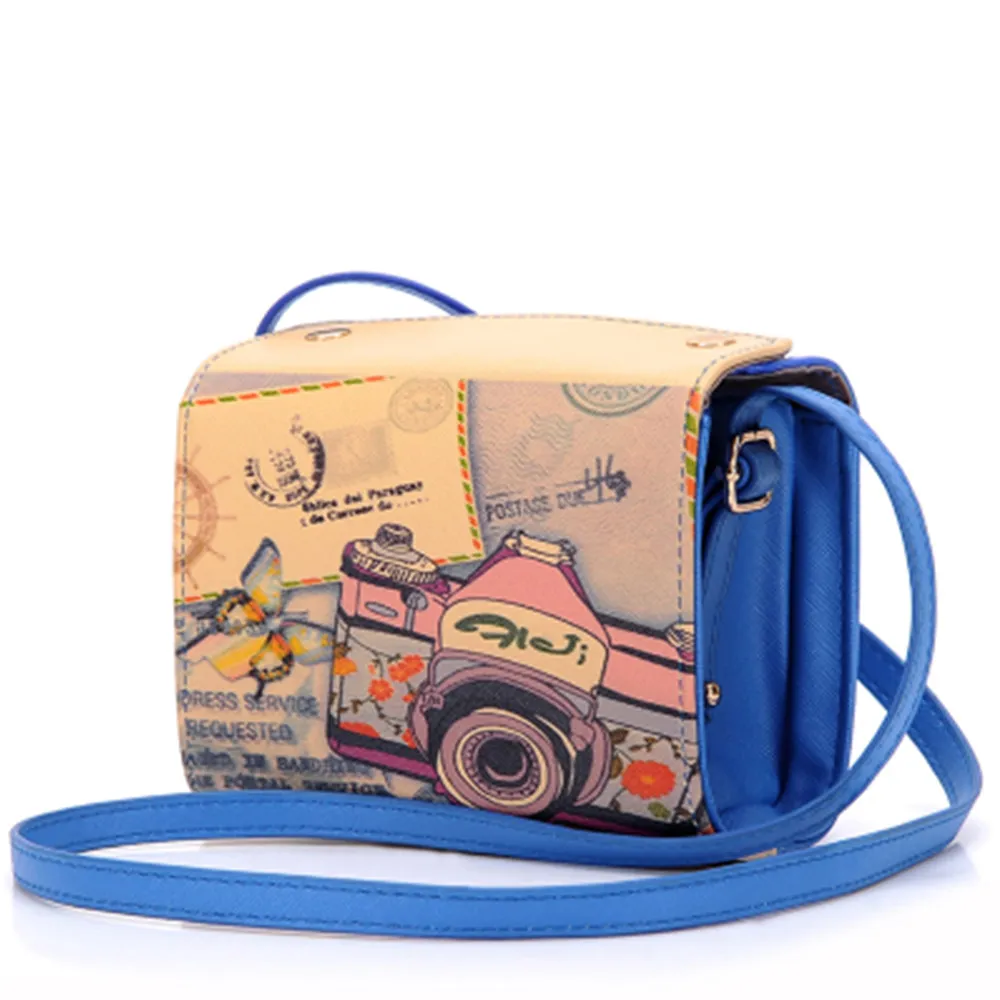 Retro Camera Graffiti Pattern Shoulder Messenger Bag