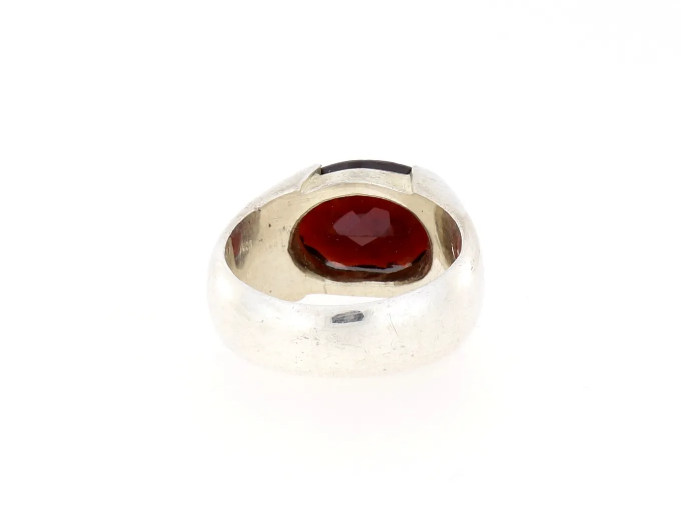 Schöner Ring mit langen Granat rot schlichte Fassung echt Silber Größe 57 – 8