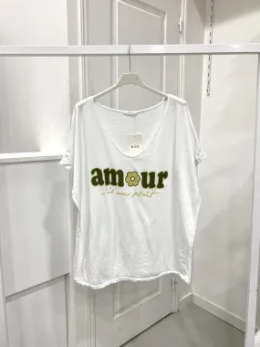 T-Shirt mit „Love“-Muster