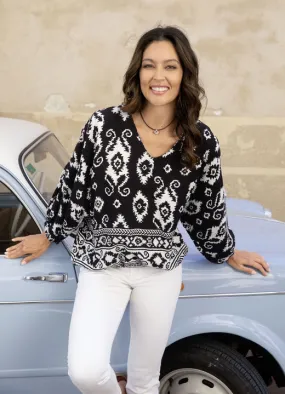Tunika mit Bordüren-Druck