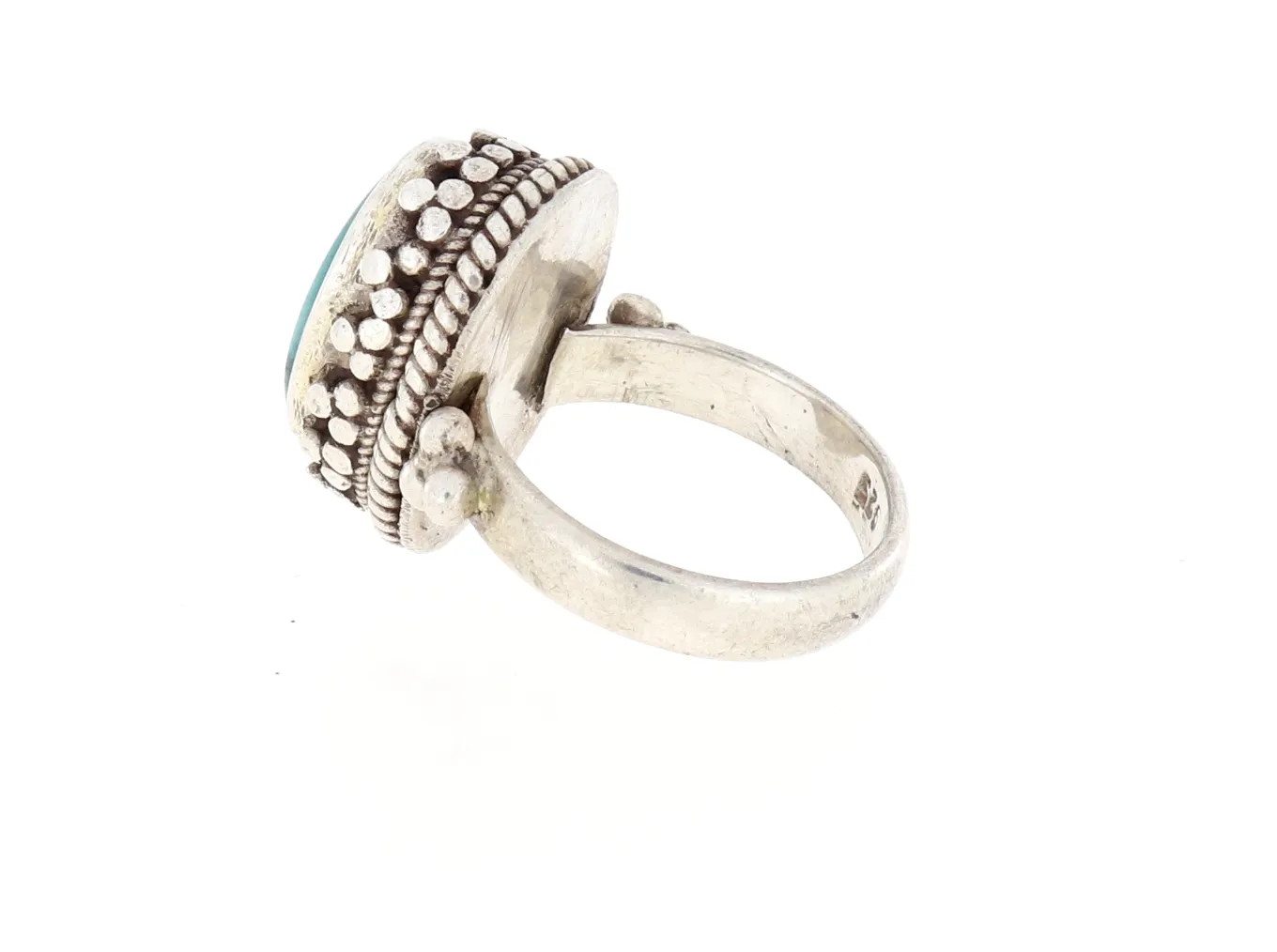 Türkisring in filigraner Fassung Silber Ring mit Türkis aus Nepal Größe 54 -7
