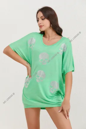 Übergroßes T-Shirt mit Totenkopf